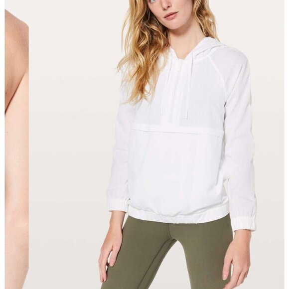 Lululemon Pack lite half zip pullover, White, Size 0-2 J171 - Picture 1 of 14